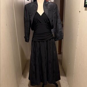 Elegant Black Dress with Cropped Jacket